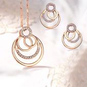  Бижута NIKITA, Колие и Обеци, Crystals from SWAROVSKI®, розово злато, GLORY Brand, Код ZD S023-A 