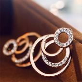 Обеци NIKITA с кристали Crystals from SWAROVSKI®, розово злато, GLORY Brand, Код ZD E046 FNO