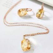 Луксозни Бижута SAVANA, Колие и обеци GLORY SWAROVSKI® Crystals, розово злато, Код ZD S075 FNL
