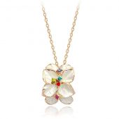 Колие ПРОЛЕТЕН ЦВЯТ с кристали Swarovski® и перлен емайл с 18К Розово Злато, Zerga Brand ZG N020 FNL