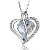 Нежно Колие WHITE HEART IN LOVE, Swarovski Crystals, GLORY Код ZD N217-W
