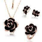 Бижута НЕЖНА РОЗА! Пръстен, колие и обеци - Zerga Jewelry, розово златно покритие, 18KG S02598 