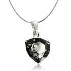 Колие с кристали Swarovski® TRILLIANT 12мм Silver Night** AB - Черен, Код PR N450