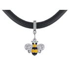 Късметлийско Колие BEE с емайл и Кристални Цирконий и 18К Бяло Злато, Zerga Brand, Код ZG N024