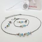 Бижута CANDY SEA с кристали Swarovski®, синьо-зелен цвят, Колие, Обеци и Гривна, Код PR S713-3