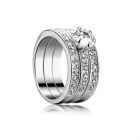 ТРОЕН пръстен Swarovski Crystals, колекция Zerga - покритие от бяло злато, ZG R806 