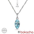 Колие с кристали SWAROVSKI® MARQUISE Aquamarine 14 мм - Син цвят, Код PR N654
