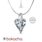 Колие с кристали Swarovski® WILD HEART 17мм CAL V SI - Бял цвят, Код PR N651