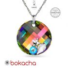 Колие STAR с кристали SWAROVSKI® TWIST 18мм, Vitrail Medium** VM, Зелен цвят, Код PR N650