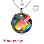 Колие с кристали Swarovski® TWIST 18мм Vitrail Medium** VM, Зелен цвят, Код PR N648