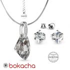 Бижута с кристали Swarovski® GALACTIC CAL V SI - Бял цвят, Колие с обеци,  Код PRFNO S640