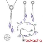 Бижута AMIKOS със SWAROVSKI® MARQUISE, Lavender- Лилав цвят, Колие, обеци и гривна,  Код PR S639-3