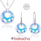Бижута с кристали Swarovski® VICTORY Crystal Aurore Boreale** AB, Бял, Колие и Обеци, 18мм, Код PR S099A