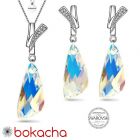Бижута FAITH Swarovski® Wing, Crystal Aurore Boreale** AB, Колие и Обеци, Код PR S483