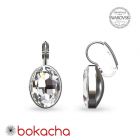 Обеци с кристали SWAROVSKI® OVAL в Crystal - Бял цвят, Код PR E655