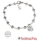 Гривна с кристали Swarovski® HEART Crystal AB 10 мм, Бял цвят, Код PR B005 