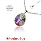 Колие с кристали Swarovski® MINI PEAR,12мм, Vitrail Light** VL, Лилаво-зелен, Код PR N496