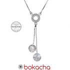 Колие AMIKOS SWAROVSKI® RIVOLI Silver Patina, Сив, 8мм, Код PR N459