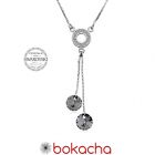 Колие AMIKOS SWAROVSKI® RIVOLI Light Chrome, Сив, 8мм, Код PR N458