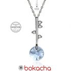 Колие POINT SWAROVSKI® RIVOLI 8мм Blue Shade**, Син, Код PR N303