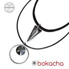 Чоукър колие Charming Choker Swarovski® SPIKE 18мм с две лица- Rainbow Dark - Многоцветен и Silver Night** AB- Черен, Код PR N511