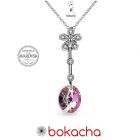 Колие FLOWER SWAROVSKI® OVAL Vitrail Light** VL 8мм, Лилаво-зелен, Код PR N476