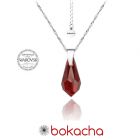 Колие с кристали Swarovski® TEAR 15мм Light Siam АВ, Червен, Код PR N356