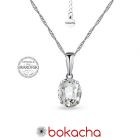 Колие с кристали SWAROVSKI® OVAL 8 мм, Crystal - Бял цвят, Код PR N612