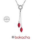 Колие с кристали SWAROVSKI® AMIKOS MARQUISE 10мм Light Siam АВ - Червен, Код PR N638