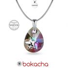 Колие STAR с кристали SWAROVSKI® MINI PEAR,12мм, Vitrail Light** VL, Лилаво-зелен, Код PR N551