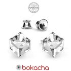 Обеци украсени със SWAROVSKI® CUBE 6мм Crystal, Бял, Код PR E583