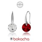 Обеци МАРТЕНИЦА SWAROVSKI® RIVOLI CRYSTAL & SIAM, бял и червен цвят, Код PR E437