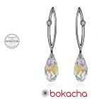 Обеци FLOWER SWAROVSKI® RIVOLI 8мм Light Siam АВ, Червен, Код PR E314