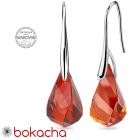 Обеци с кристали Swarovski® HELIX Red Magma 18 мм, Червен цвят, Код PR E605