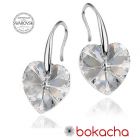 Обеци с кристали Swarovski® HEART Crystal 10 мм, Бял цвят Код PRFNL E409B