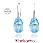 Обеци с кристали Swarovski® BIG PEAR DROP 22мм Aquamarine AB - Светло син, Код PR E110