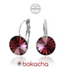Обеци с кристали Swarovski® RIVOLI 12мм Ametyst АВ, Лилав Аметист, Код PR E027