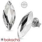 Обеци украсени със SWAROVSKI® MARQUISE Crystal 14 мм - Бял цвят, Код PR E593