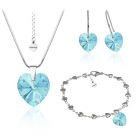 Бижута SWAROVSKI® HEART Aquamarine AB - Светло син, Колие,обеци и гривна (14, 10, 10 мм),  Код PR S010A