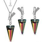 Бижута FAITH Swarovski® Spike, Rainbow Dark**, Многоцветен, Колие и Обеци, Код PR S481
