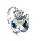 Елегантен Пръстен HEART IN LOVE, Регулируем размер, GLORY Swarovski Elements, Код ZD R001
