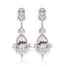 Луксозни Обeци КОПЕНХАГЕН, 18К бяло злато и Swarovski Elements, колекция Zerga Brand LUX, Код ZG E105