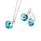 Луксозни Колие с Обеци НИКЕ, Swarovski Elements и 18К Розово Злато, Колекция Zerga Brand, ZG S031