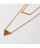 Колие GOLD TRIANGLE с 18K Златно покритие, медицинска стомана 316L N249