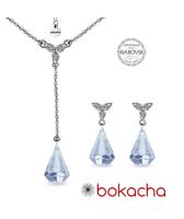 Бижута PASSION Swarovski® Raindrop, Blue Shade**, Син, Колие и Обеци, Код PR S487