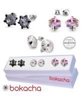 Сет Обеци с кристали Swarovski® EDELWEISS, CUBE и RIVOLI 10мм, 6мм и 8мм, Многоцветни, Код PR S430A