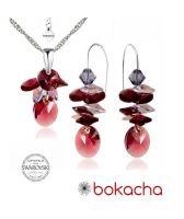 Бижута с кристали Swarovski® OVAL STRING Ametyst АВ**, Лилав, Колие и Обеци, Код PR S405