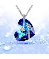 Луксозно Колие STAR HUG с кристал SWAROVSKI® в син цвят Bermuda Blue, GLORY Код ZD N070 FNO