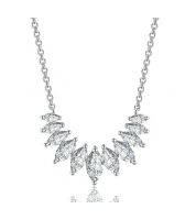 Колие ВАНЕСА с Кристални Цирконий и 18К Бяло Злато, Zerga Brand LUX, Код ZG N074