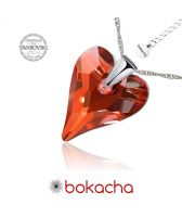 Колие с кристали Swarovski® WILD HEART Red Magma**,Червен цвят, 17 мм,  Код PR N411